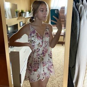White Floral Romper